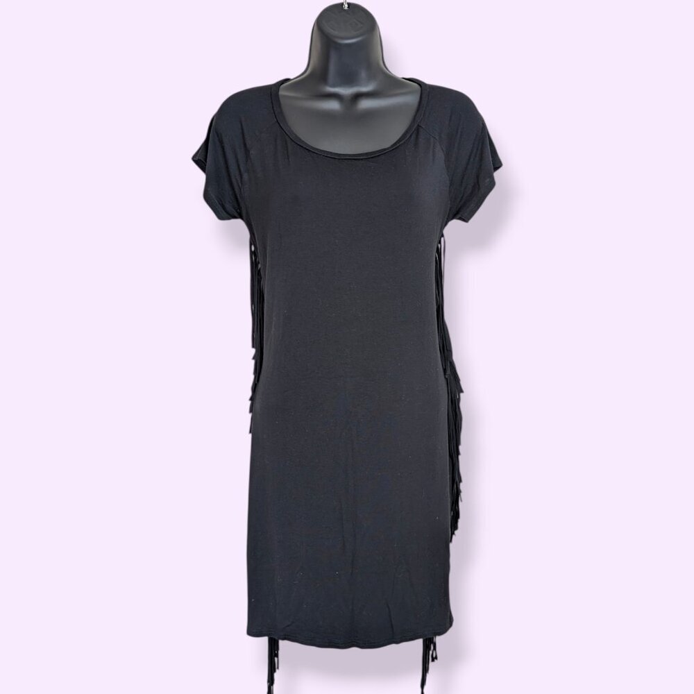 🍁Studio Casual Black Fringe Dress